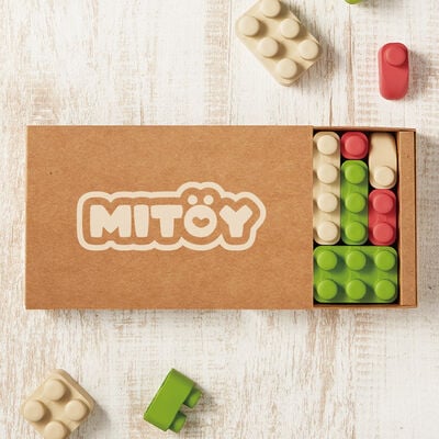 MiToy米多益｜天然米香積木-50pcs玩家包(含品牌收納袋)